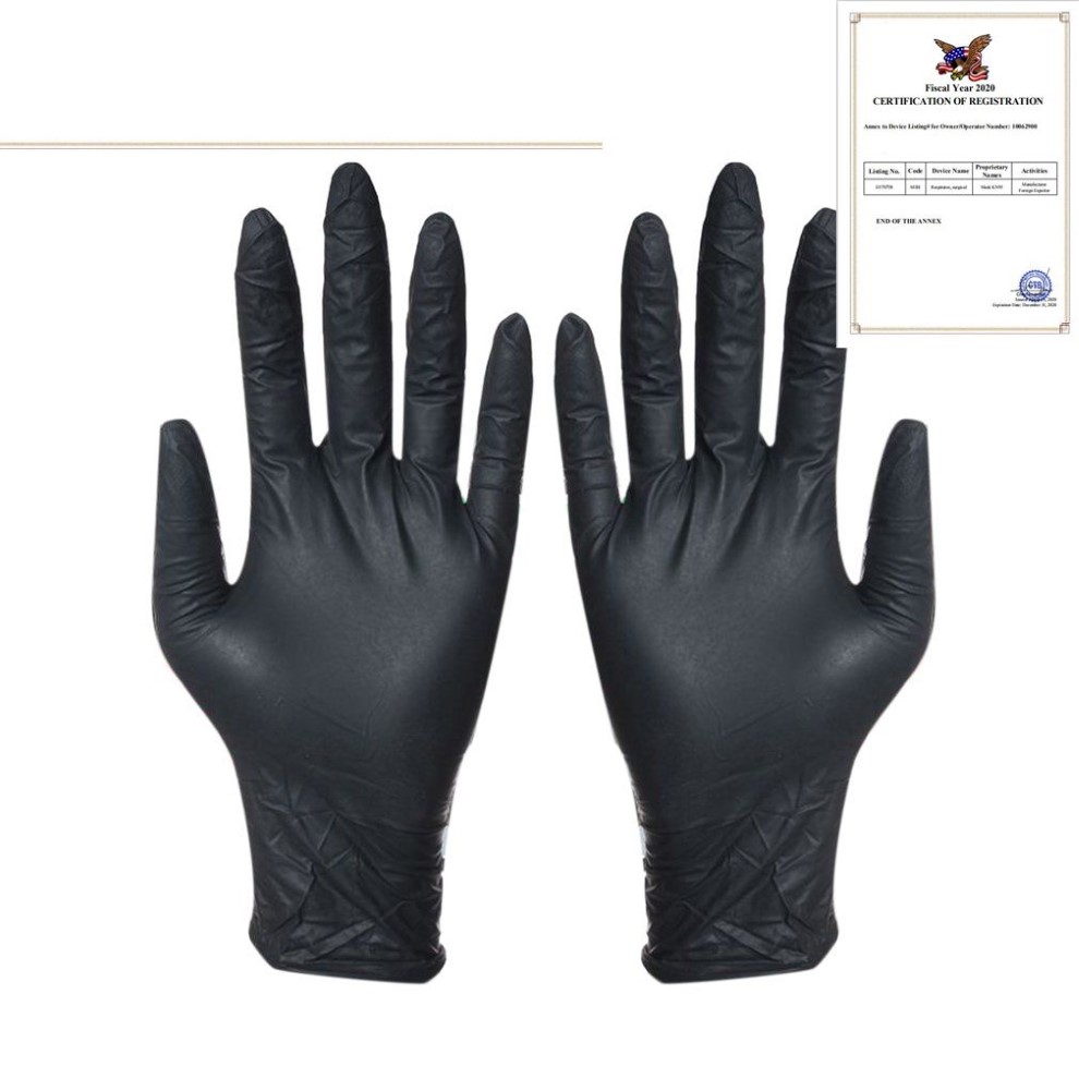 Gants de protection jetables noirs, 100 pièces, gants de nettoyage ménager, de lavage, laboratoire en Nitrile, Nail Art, tatouage, gants antistatiques 2628