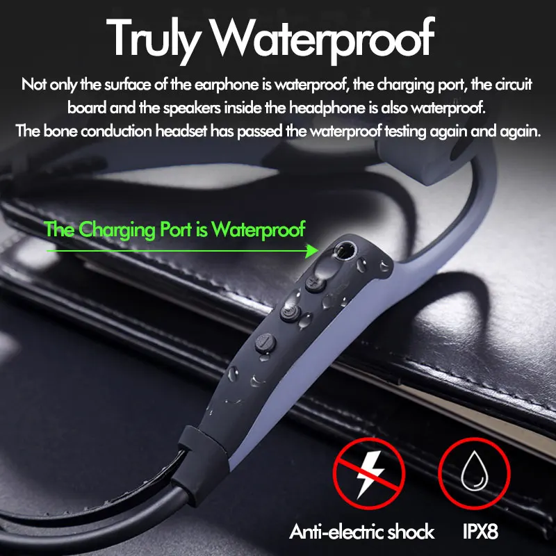 プレーヤーIPX8防水16GB水中MP3音楽プレーヤーボーン伝導ヘッドフォンBluetooth 5.0と水泳スポーツ用の防水IP68
