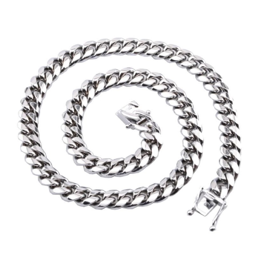 10mm tungt halsband Rostfritt stål Miami Link Curb Cuban Chain Mens Halsband Male Party Jewelry Accessories Stylish Beautiful260w