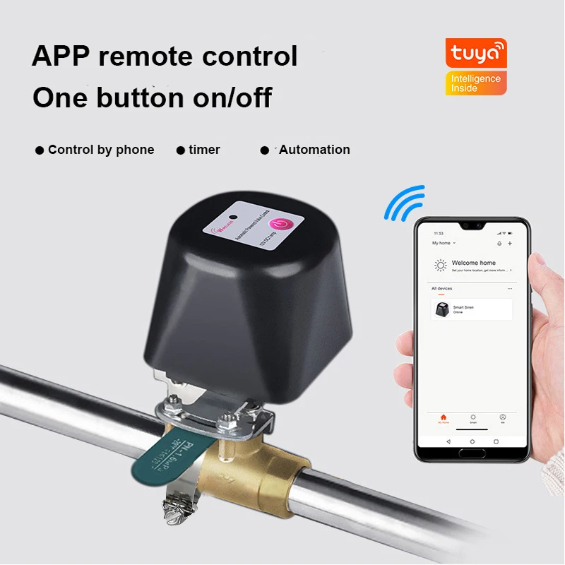 Detector Smart Water System Kit Wi -Fi Sensor de alarme de vazamento de água Smart Wi -Fi Válvula de esfera do controlador de válvula automática Open ou fechar válvula tuya smartlife