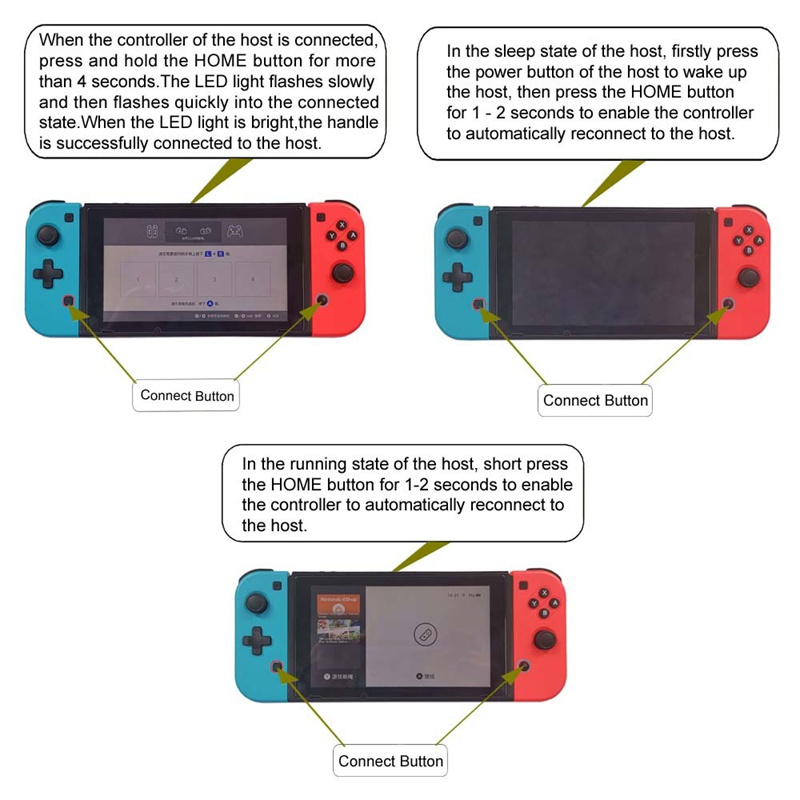 Manette de jeu sans fil Bluetooth Pro pour Nintendo Switch Poignée sans fil Joy-Con Poignée gauche et droite Contrôleurs de jeu avec boîte de vente au détail