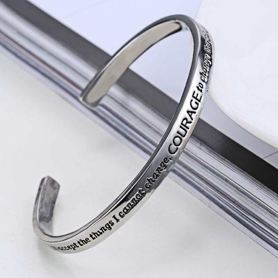 Ny Serenity Prayer Silver Plated Armband i en presentask kärlek till kvinnor2722