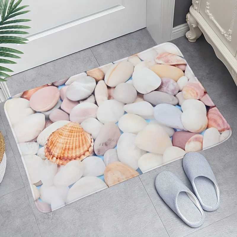 Bath Mats Pebble Stone Pattern Carpet Bath Entrance Rug Mat Absorbent Rubber Non Slip Doormats Bathroom Accessories Home Doormat