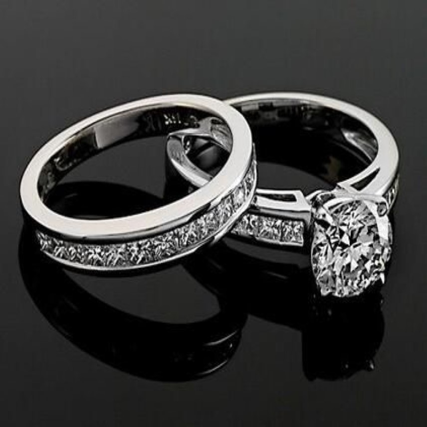 2 75 CT -rundklippning Simulering Diamond Engagement Ring vs D Enhanced 14k White Gold243L