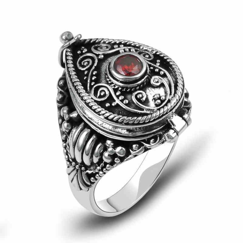 Karma Mini Po Box kan hålla saker smycken 925 sterling silver ring för kvinnor eller män vigselring 925 smycken g2 j19071231r