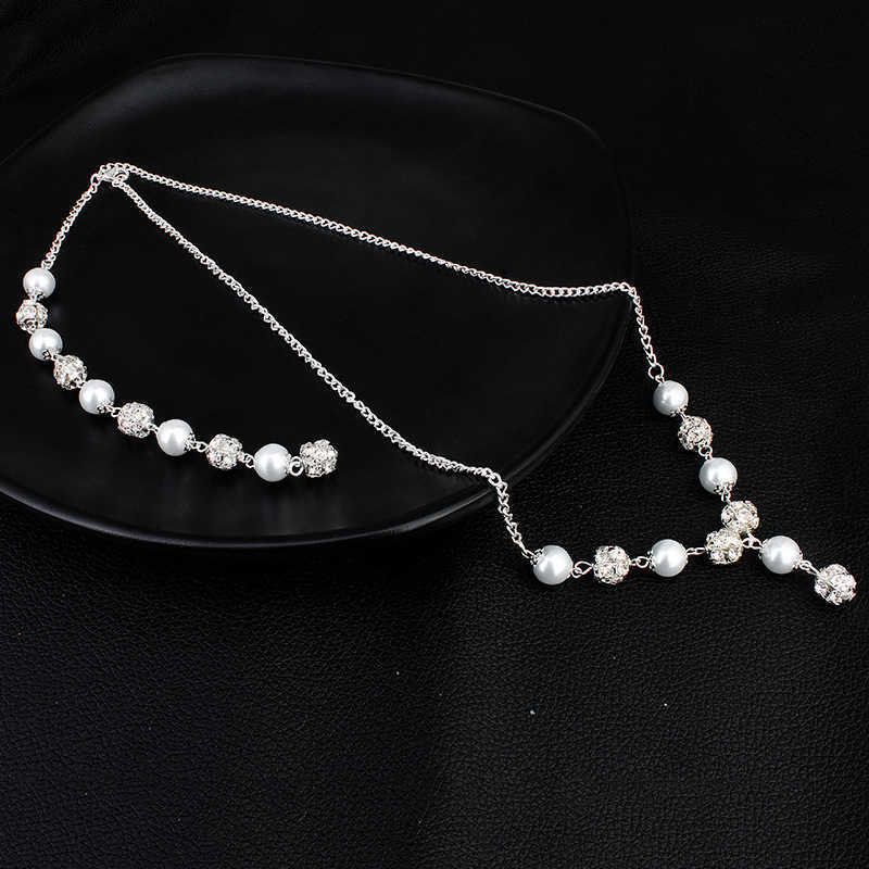 Popular bridal back chain pearl Pendant Fashion Necklace Bridal Wedding Accessories Gift