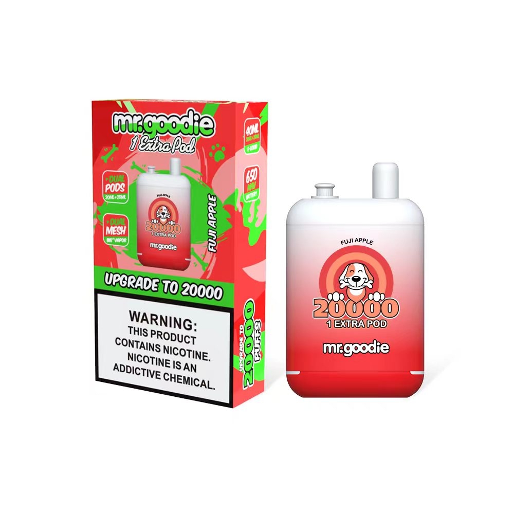 Grote trekje van vape Mr.Goodie 20000 bladerdeeg Wegwerp Vape Oplaadbare E-sigaretten 20K Bladerdeeg Mesh Coil 12 smaken 20ML * 2 E-vloeistof bladerdeeg 20k vaper