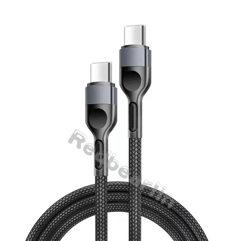 Fast Quick Charging Fabric Alloy 1M 2M  C to C USB-C To Type c Cable Cord Line For Samsung S10 S20 S22 S23 Htc lg Android phone C/C