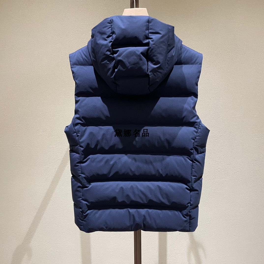 Gilet da uomo Autunno e Inverno loro Gilet in piumino con cappuccio in cashmere piana