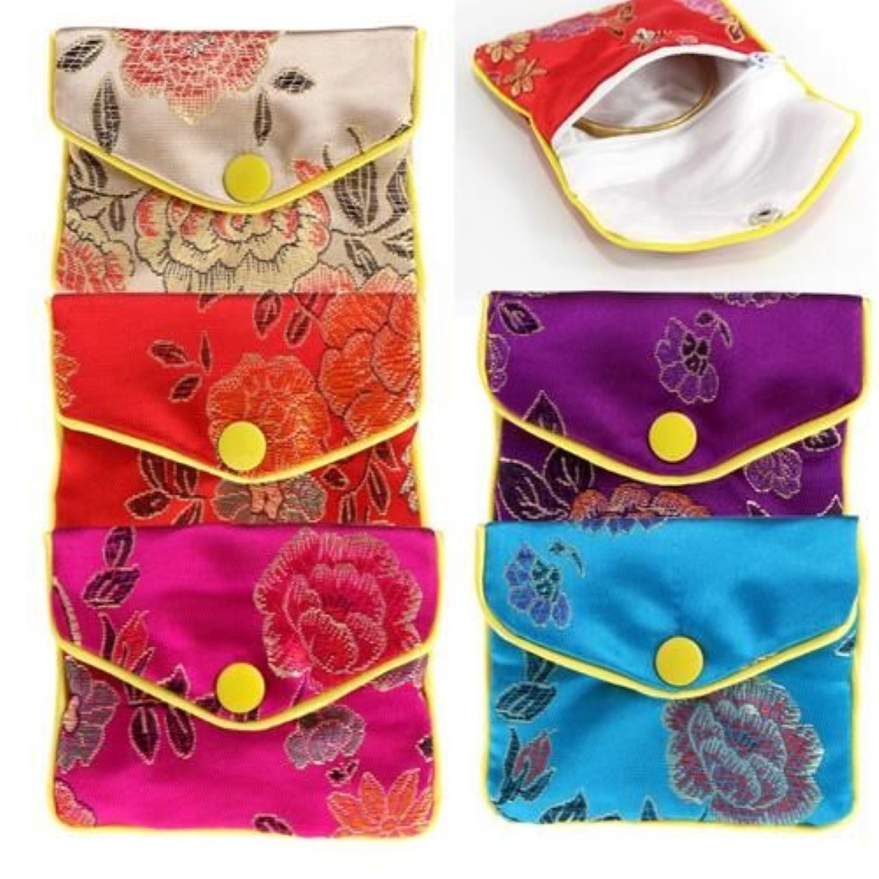 Sacs de rangement de bijoux en soie, pochette de Tradition chinoise, sac à main, organisateur de bijoux cadeaux, GB407279e