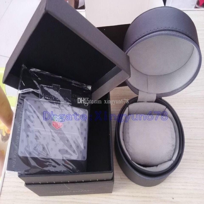 بيع أعلى جودة جديدة فاخرة جولة مربعات جلدية العلامة He-Uer Gray Gift Box Box Men's Watch Boxes180Z