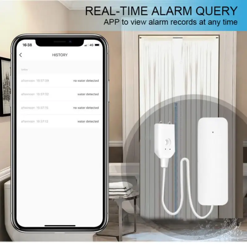 Rilevatore Tuya Smart Zigbee/Wifi Allarme perdite d'acqua Rilevatore di sensori di perdite d'acqua Smart Home Avviso allagamento Sistema di allarme di sicurezza di troppo pieno