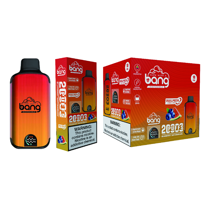 Bang Smart Screen 20000 Puffs Cigarettes électroniques jetables Puff 20K Kit de boîte de vape Bobine à double maille vs Puff 18000 12000 Vaper rechargeable 0% 2% 3% 5%