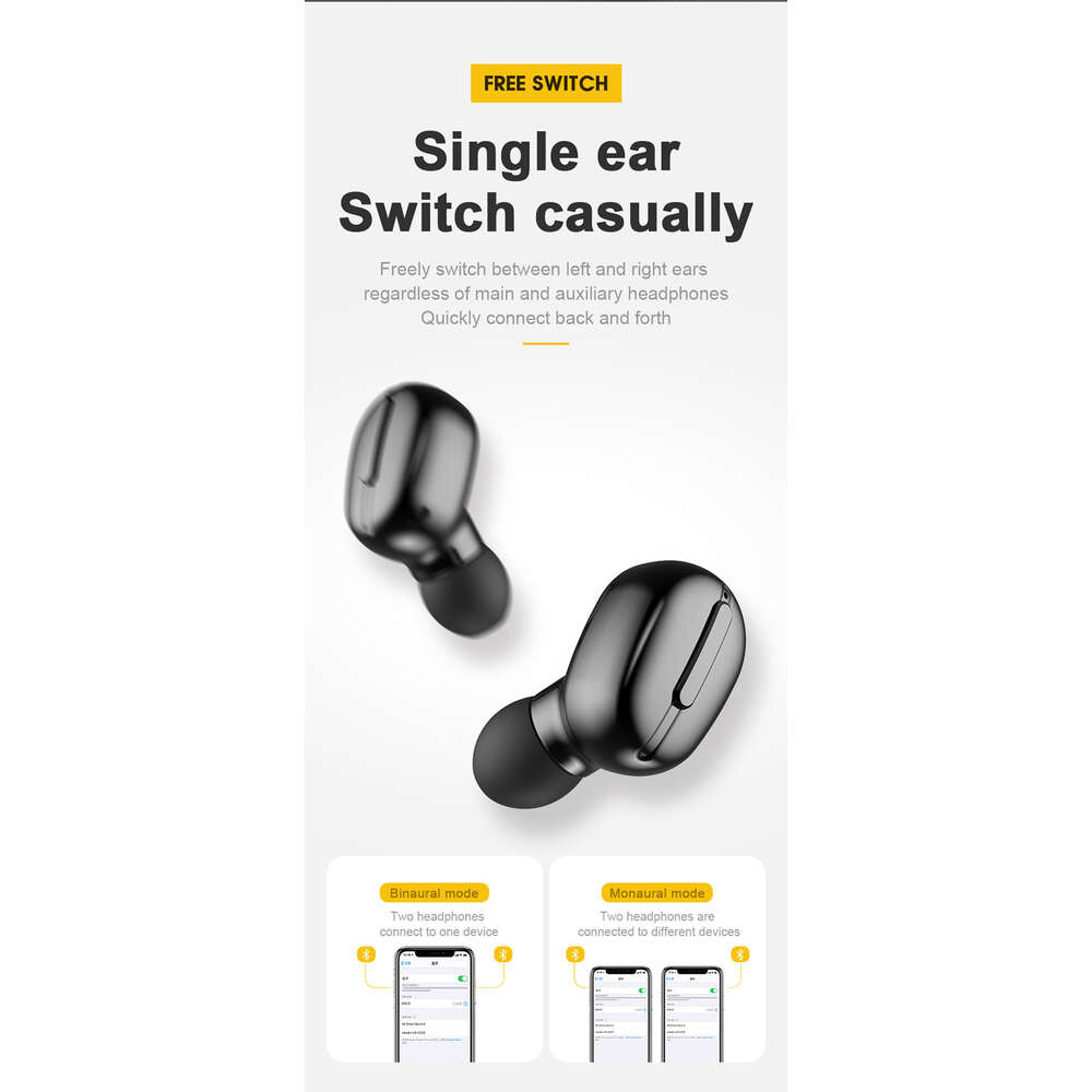 L13 Bluetooth with Charging Compartment on Both Ears 5.0 Version Invisible Mini Business Stereo True Wireless Earphones