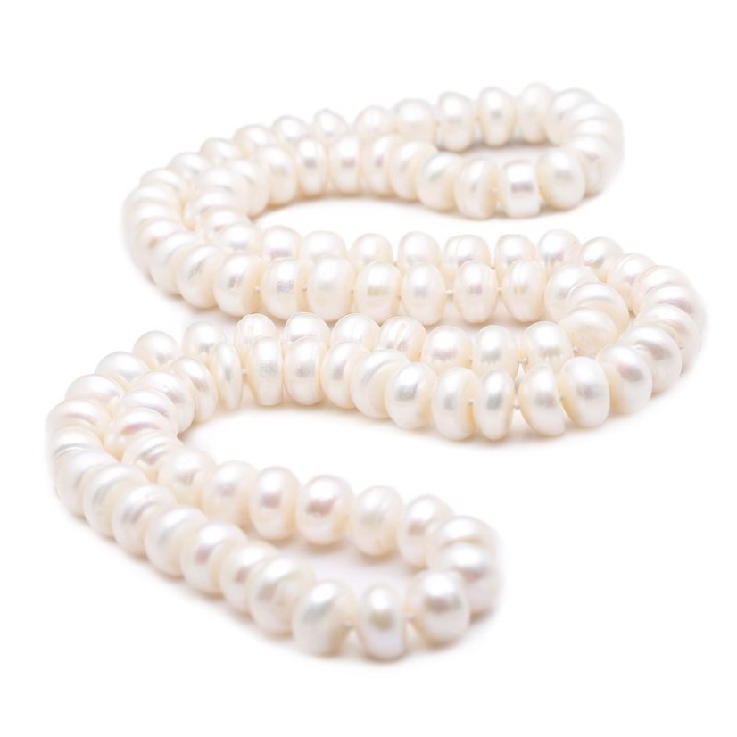 Design 10-11mm 82 cm perle d'eau douce blanche grand pain cuit à la vapeur perles rondes collier de perles chaîne de pull bijoux de mode 257k