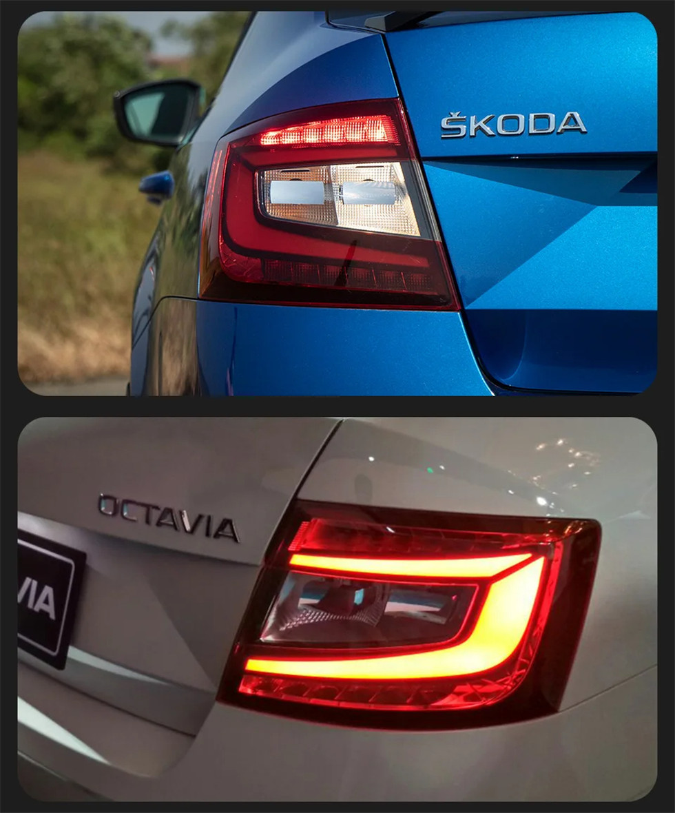 Luci posteriori auto Skoda Octavia 20 15-20 17 Lampada di coda Indicatore di direzione Sostituzione luce freno retromarcia posteriore