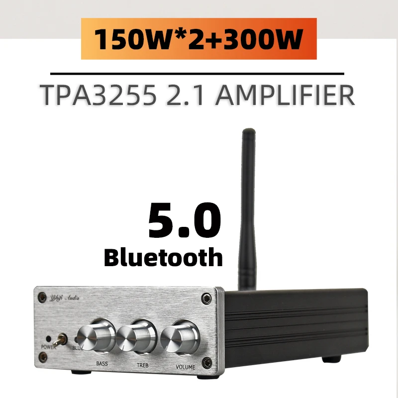 Speakers HIFIDIY Finished product machine 2.1 Subwoofer Speaker Amplifier TPA3255 Audio 150W*2+300W Sub AMP Independent Bluetooth 5.0