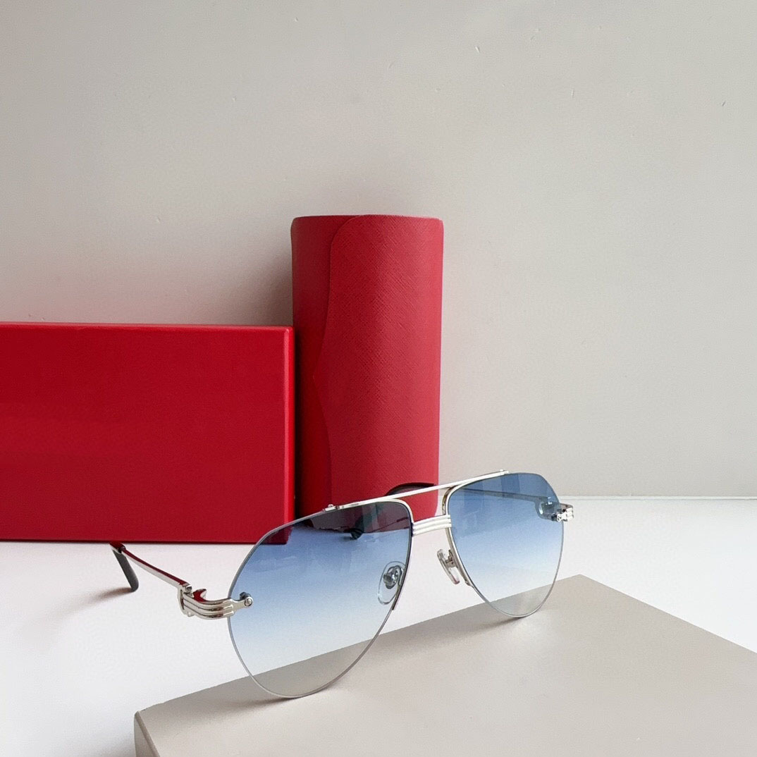 Nouveau design de mode lunettes de soleil pilote classiques 0427S monture en métal lentille sans monture style simple et populaire lunettes de protection UV400 polyvalentes