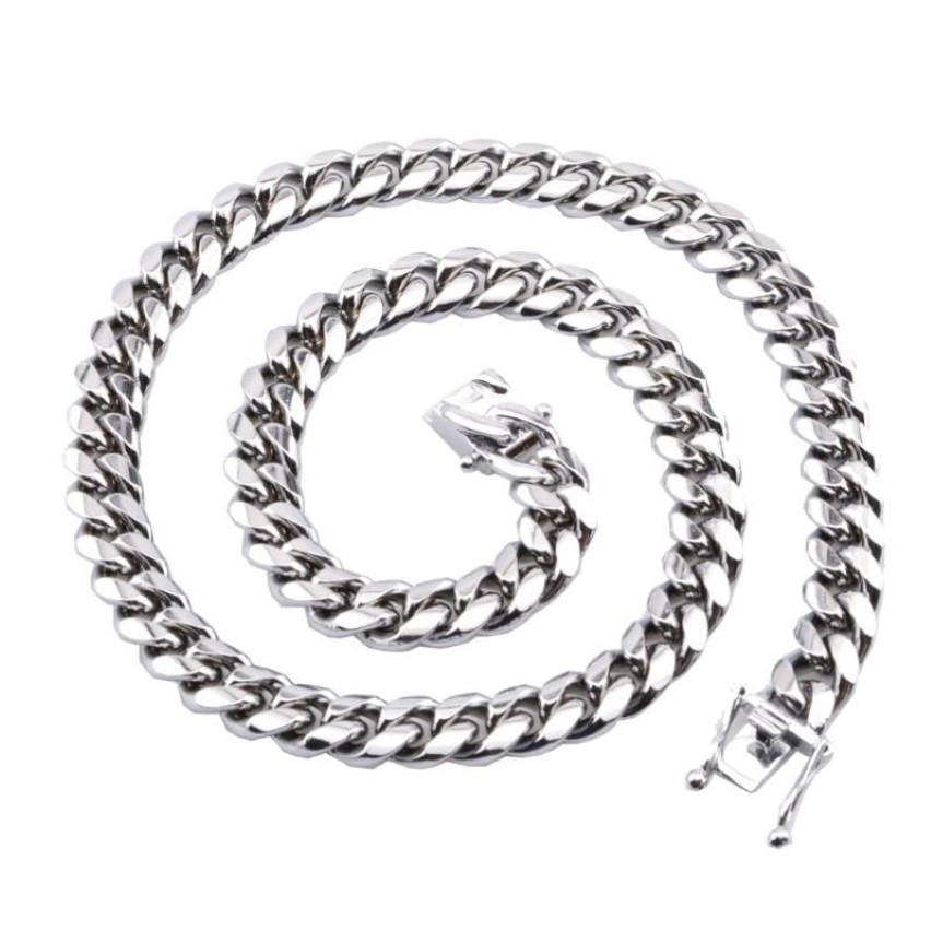 10mm tungt halsband Rostfritt stål Miami Link Curb Cuban Chain Mens Halsband Male Party Jewelry Accessories Stylish Beautiful234p