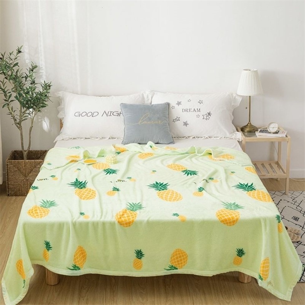 Ananas Couverture de couvre-lit en peluche épaisse de haute qualité 200x230 cm couverture de flanelle super douce haute densité pour le canapé-lit voiture 20113171