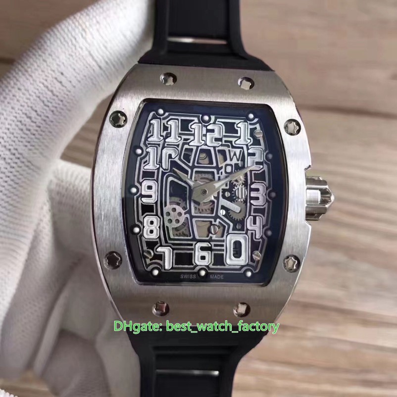 8 estilos de relógios de alta qualidade 38mm x 48mm RM67-01Ti esqueleto extra plano 18k ouro rosa safira vidro transparente mecânico automati311w