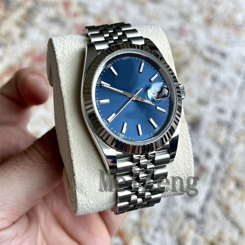 Lyxig armbandsur 41mm Datejust 126334 Blue Index Jubilee Fluted Bezel Men's3235 Automatisk Watch200R