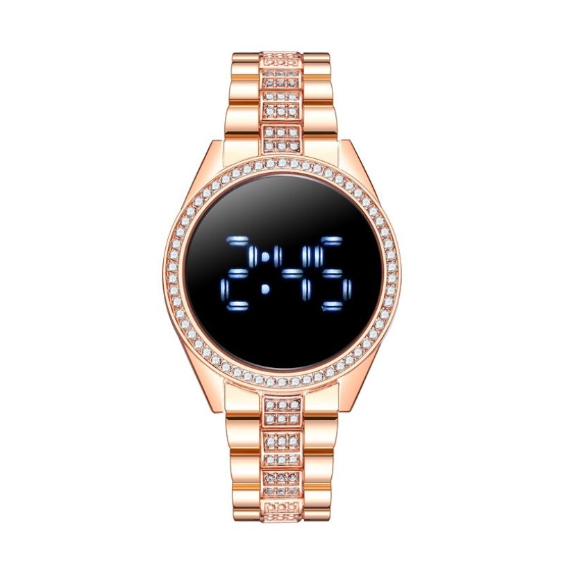 女性ダイヤモンドタッチLED時計ファッション防水トレンド女性カップルがユニークなディスプレイ最も特別なギフトジャムタンガンペレンポ290H
