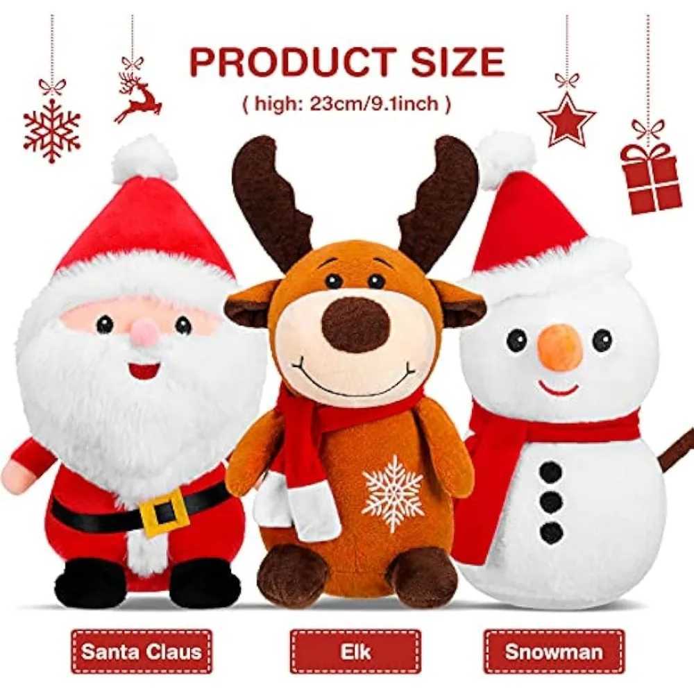 Pluche poppen 23 cm grappige kerst kerstman elanden sneeuwpop knuffels gevuld festival pop kerstcadeaus voor kinderen kinderen meisjes decorL2403