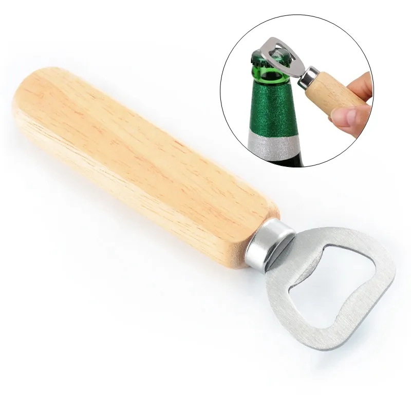 Wood Handle Beer Pealeer Stainless Steel Party Beer Beer Wine Bottle Opener New Style Systralically