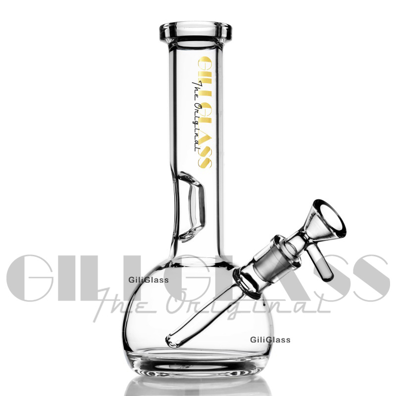 Bong in vetro da 8,5 pollici Narghilè 5 mm di spessore Dab Rig Pipa ad acqua Ciotola a nido d'ape Soffione doccia Perc Bongs Inebriante Mini tubo Cera Olio Rigs Fumatori Tubo piegato