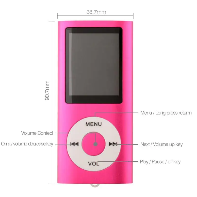 Players Hifi Mini MP3-Player Musik Sport Walkman mit Kopfhörer FM Radio 1,8 Zoll Tft LCD-Bildschirm Unterstützung 16 GB 32 GB 64 GB Micro SD TF-Karte