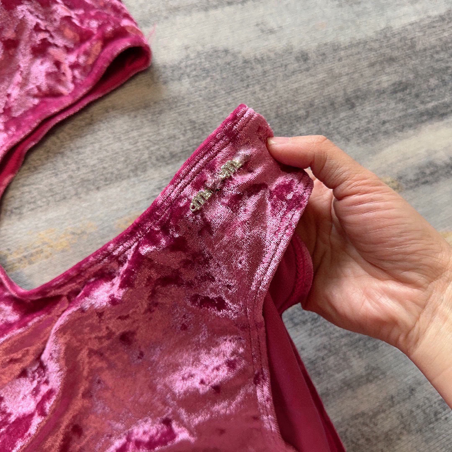 Designer-Bikini, einschultriger Badeanzug, Strandurlaub, sexy rosafarbener einteiliger Badeanzug