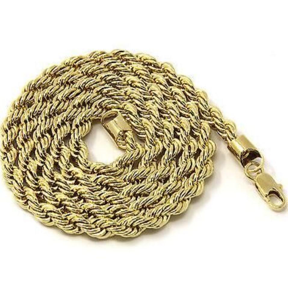 Mens 14k Yellow Gold Plated Width 3 4 5 6mm French Rope Link Chain Necklace269o