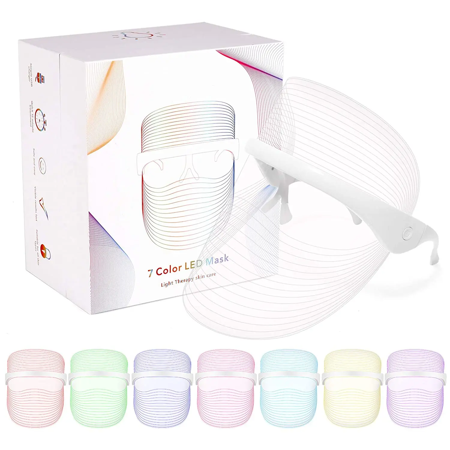 Device Led Light Faces Masks Optical Skincare Beauty Mask Portable Usb Charge Facial Korean Skin Care Rejuvenation