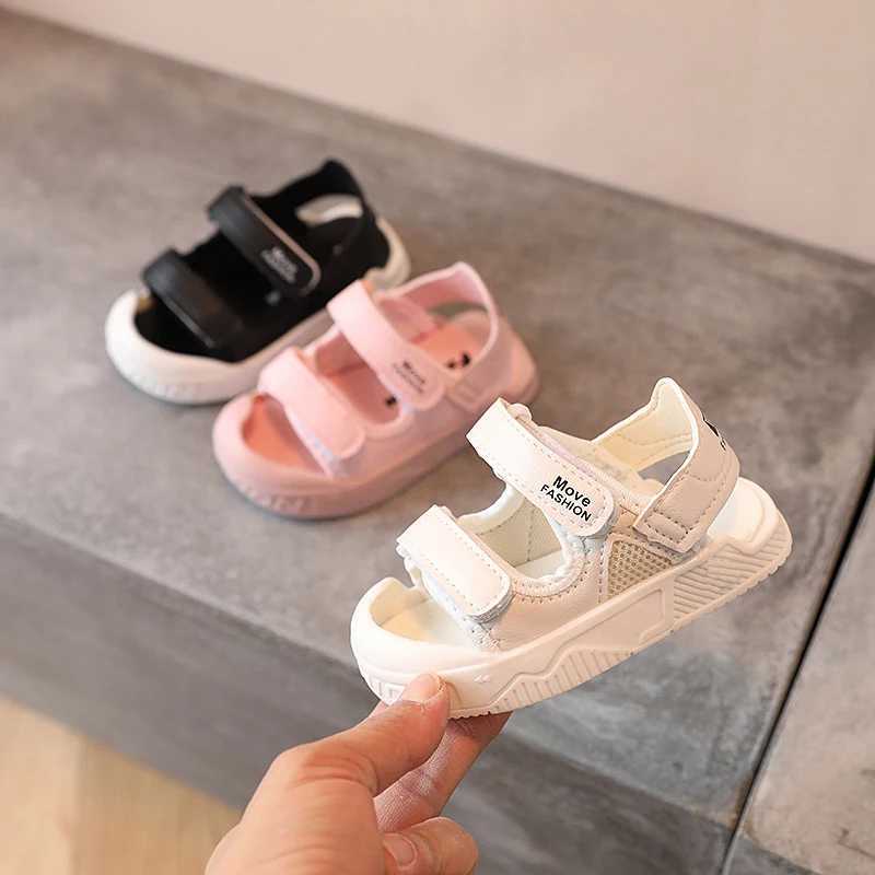 Sandaler sommar baby flickor pojkar sandaler förskola påverkar skor mjuk ensam anti slip baby casual strand sandaler SXJ050 J240228