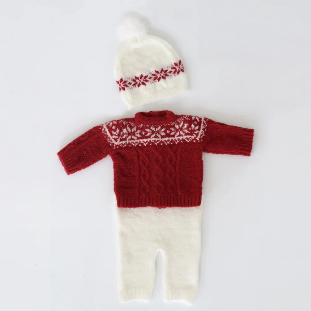 Ensembles de vêtements de photographie pour nouveau-nés, chapeau + manteau + short en Mohair doux, tenues de Studio pour bébé, accessoires de photographie, Costume de noël en tricot