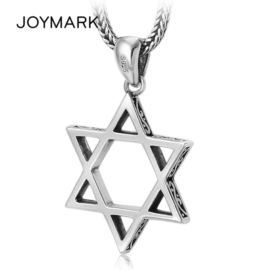 925 Sterling Silver Six-pointed Star Men and Women Necklace Pendant Simple Genuine Silver Pendant Trendy Jewelry TSP241195z