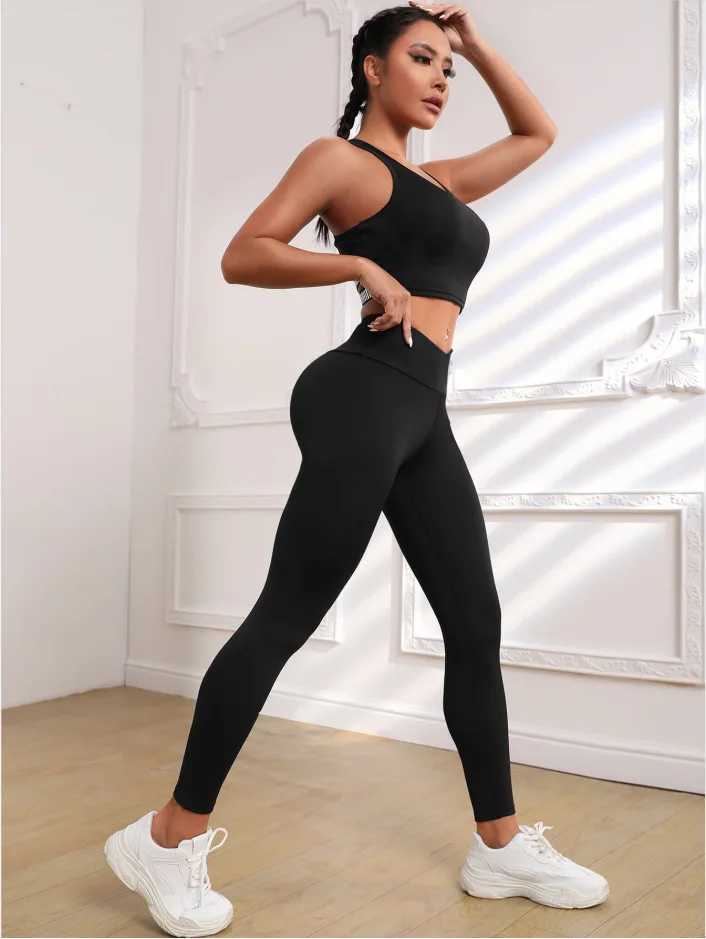 Pantalons pour femmes Capris Leggings pour Fitness Legging sans couture Sport Femme Solide Push Up Taille haute Leggings Scrunch Butt Sport Yoga Pant