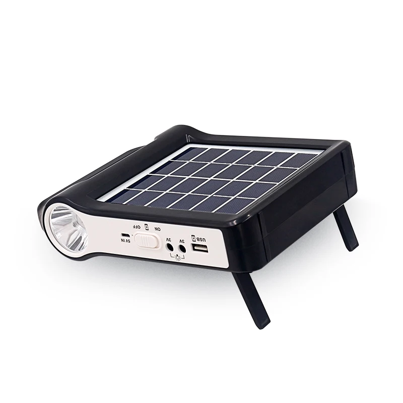 Panneau solaire Portable et Rechargeable, système de générateur de stockage 6V, chargeur USB avec lampe, éclairage domestique, système d'énergie solaire