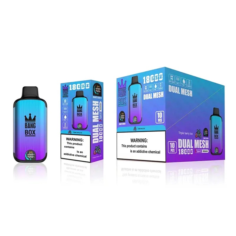 Original Bang Box 18000 Puff Descartável Puff 18000 Vapes Pen 26ml Bang Vape 18000 E Cigarro Com Bateria de 850mAh 0% 2% 3% 5% DUAL MALHA Vaporizador Recarga Malha Bobina Vape Kit