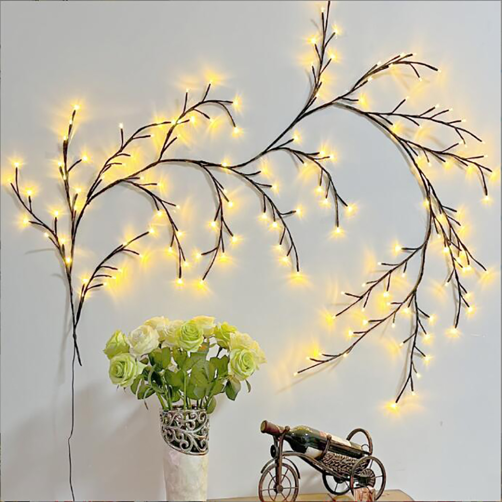 LED -grenar vinstockar 144 LED Rattan Fairy Lamp Decoration Modeling Light for Christmas/Halloween Decoration