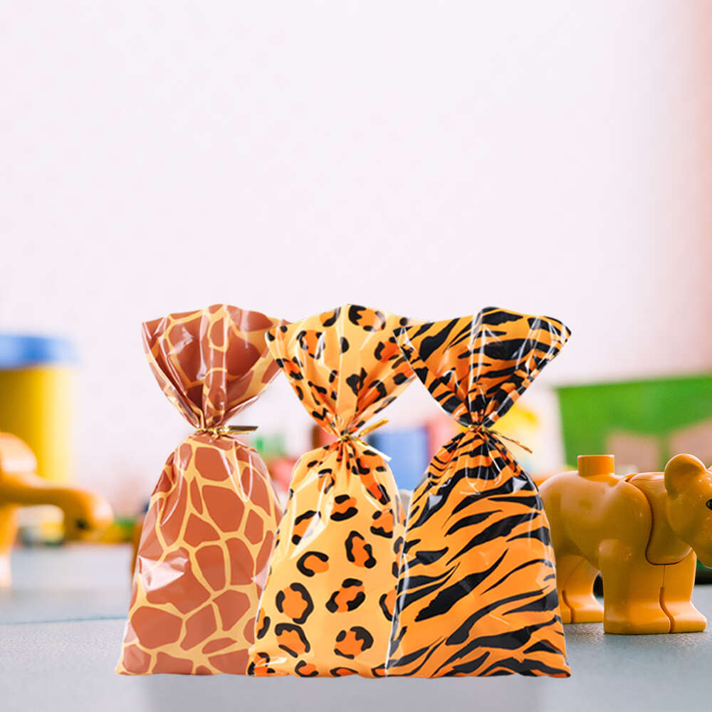Nieuwe Nieuwe 50/100 Stuks Jungle Party Snoep Zakken Biscuit Verpakking Dier Gedrukt Gift Bag Voor Kinderen Jongen Verjaardag benodigdheden Baby Douche