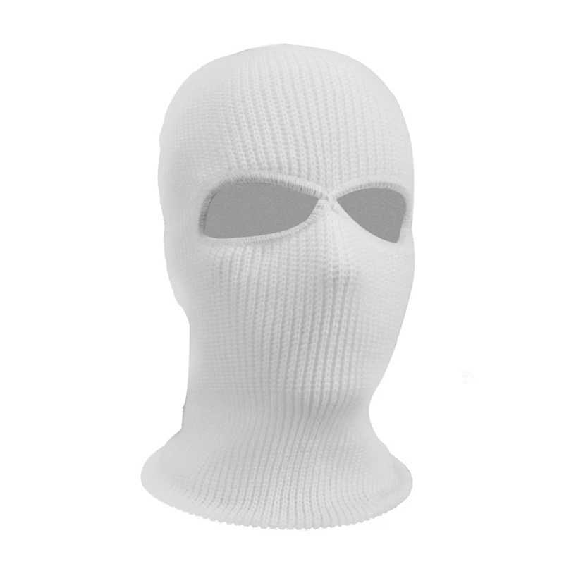 Тактический капюшон с 2 отверстиями, полнолицевая маска, Балаклава, вязаная шапка, Тактическая CS, зимняя лыжная велосипедная маска, шапка-бини, шарф, теплые маски для лицаL2402