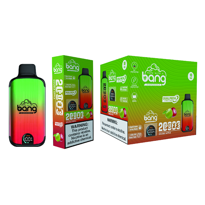 Authentic Bang Smart Screen Puff 20000 Dual Mesh Coil Disposable Vapes Box Bar 20K Puffs E Cigarettes Rechargeable Vaper 0% 2% 3% 5% 16 Flavors