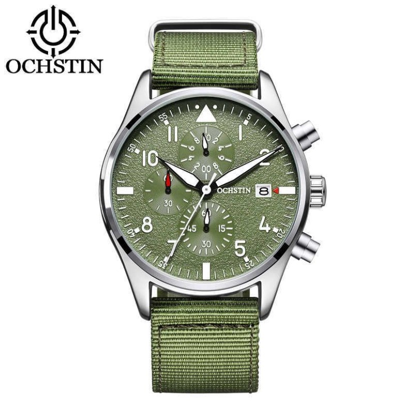 Ochstin relógios masculinos esportivos para homens, relógios de pulso masculinos de marca de luxo, à prova d'água, cronógrafo de quartzo original t290r