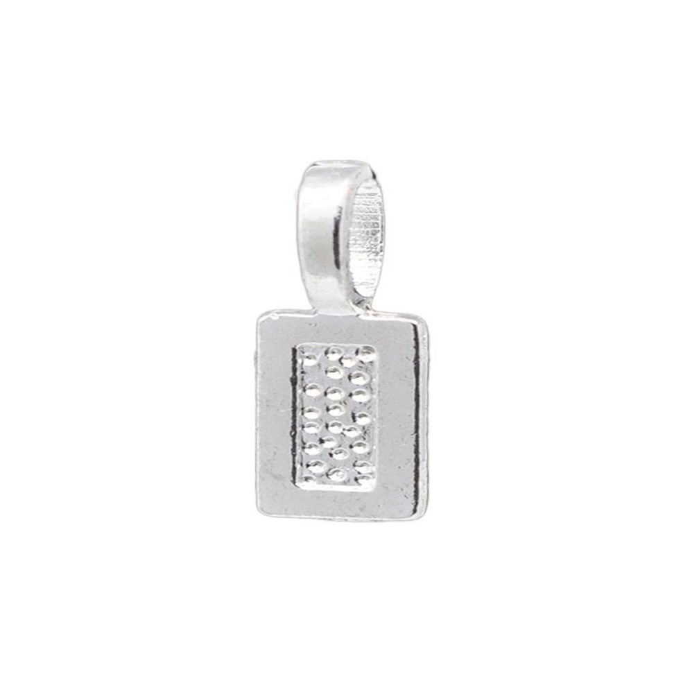 Étiquette en alliage métallique de Zinc plaqué argent, colle sur caution, 100 pièces, 21x7mm296d