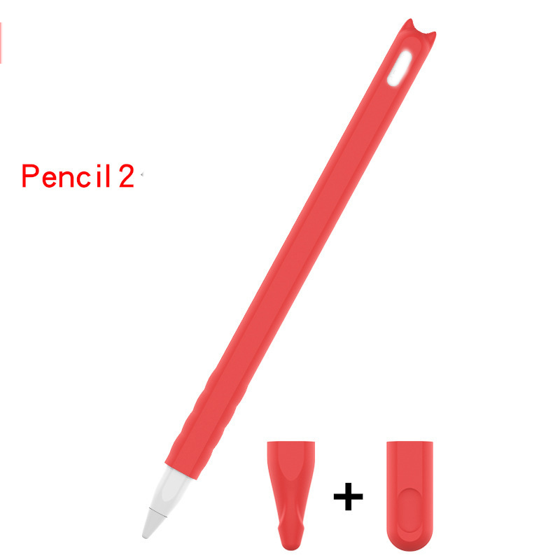 Mjuk silikonkompatibelt fodral för äppelpennor 2 2: a generationens skydd kompatibelt för iPad tablett pek penna stylus skyddande hylsa söt katt tecknad omslag