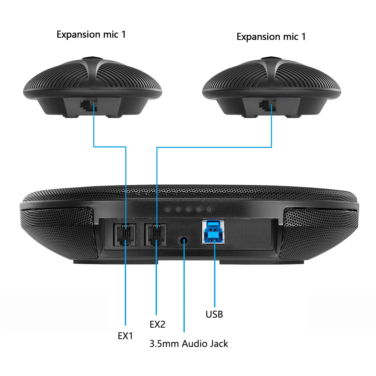 Microphones Tenveo 2 Expansion mics for A3000 A3000B A8000B Microphone Speakerphone