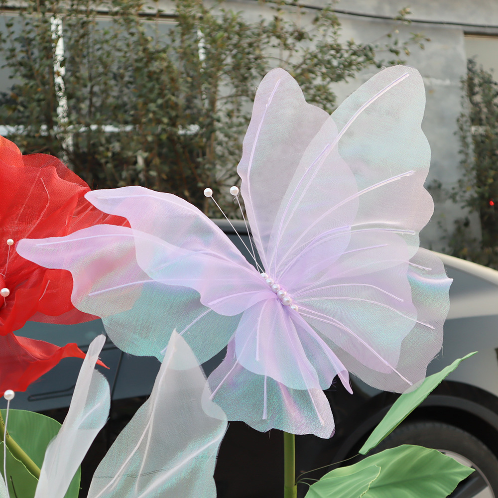 50 -cm wielkoboczny motyl wyświetlacza Piękna symulacja Chen Layout Aktywność Wytyczne Wytyczne Dekoracja ślubna