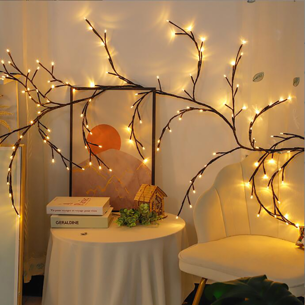 LED -grenar vinstockar 144 LED Rattan Fairy Lamp Decoration Modeling Light for Christmas/Halloween Decoration